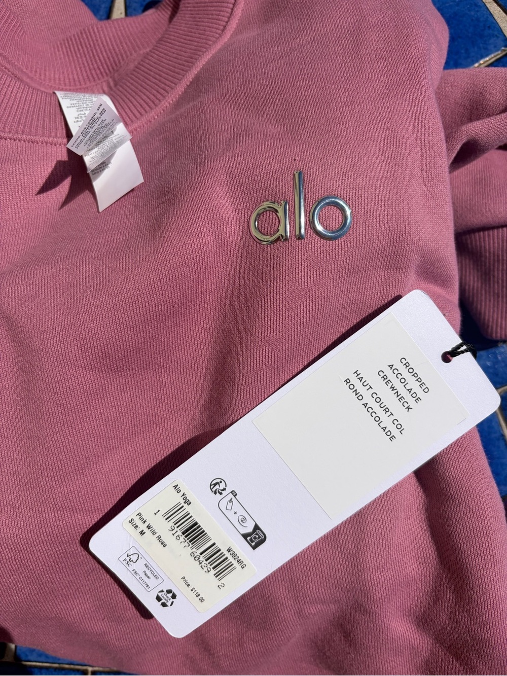 Alo Yoga Accolade Wild Rose Pink Sweatshirt & Short Set NWT Size Medium - Picture 8 of 9
